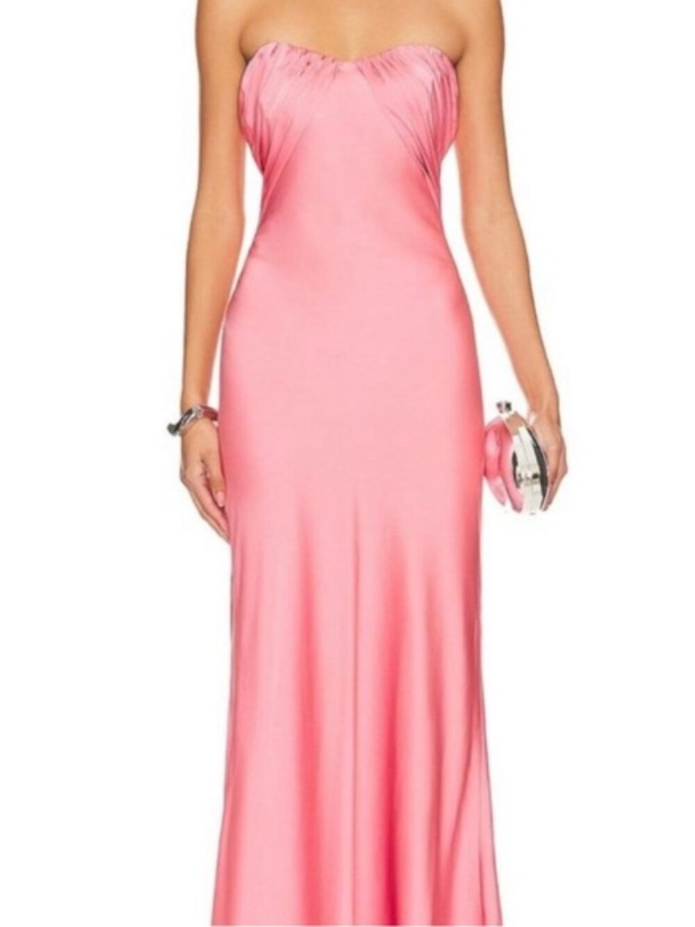 MISHA Pink strapless dress (revolve)